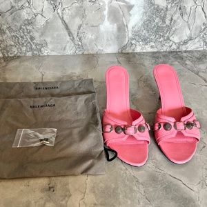 Balenciaga Cagole Lambskin Buckle Slide Sandals